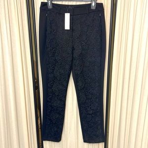 NWT- WHITE HOUSE BLACK HIGH RISE MARKET BLACK SLIM ANKLE LACE SLACKS SIZE 4R